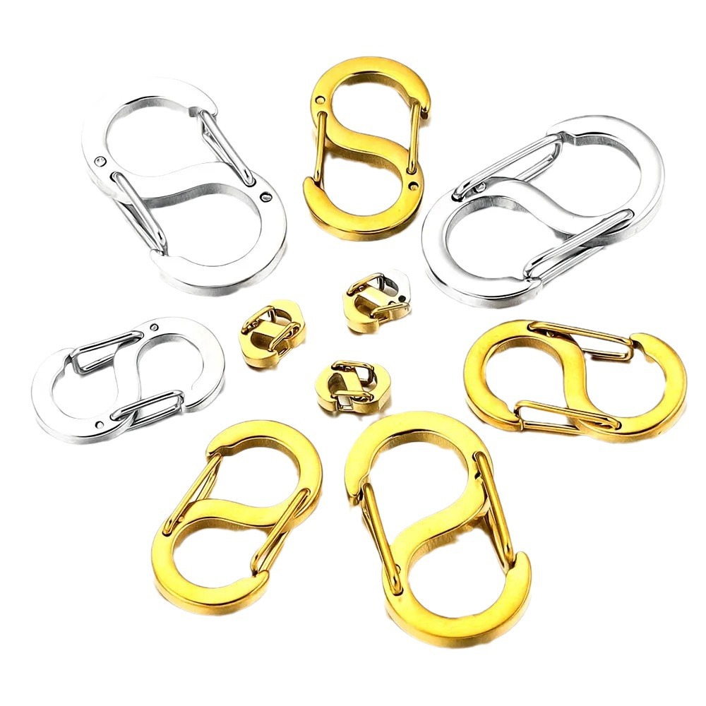 Acero inoxidable hebilla de 8 palabras collar de pulsera en forma de S hebilla de conexión equipaje hebilla de suspensión rápida accesorios de ajuste de vacío hebilla