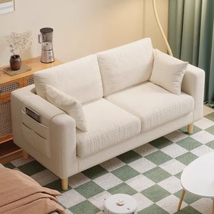 Fabric Sofa Living Room New Single Tofu Block Simple Modern Rental Room Double Small Apartment Sofa Chair