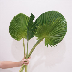 Scandinavian simulated green plant leaves soft rubber fan sunflower leaf tortoiseshell soft furnishing floral arrangement material floral art landscape decoration plant