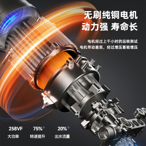 Brushless lithium battery cleaning machine household portable car wash water gun high-power water pump garden watering wireless car wash machine