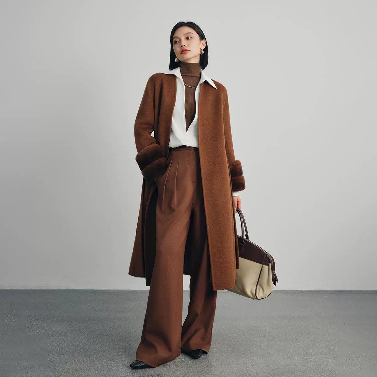 Европейские товары высокого уровня Millard цвет двухсторонний кашемировое пальто с V-образным вырезом