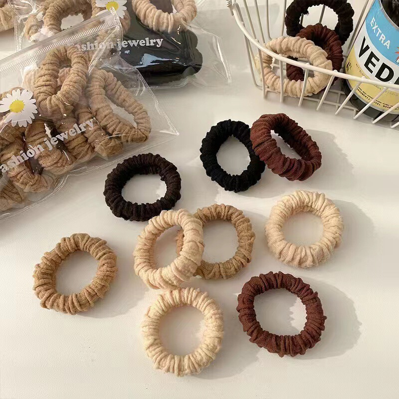 Maillard milk brown hair band Thick high elastic towel ring seamless female tie high ponytail ball head hair accessories