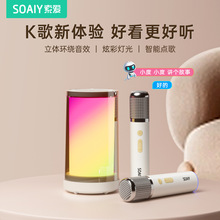 索爱K35 蓝牙音箱一体麦克风家用K歌无线话筒唱歌家庭KTV音箱儿童
