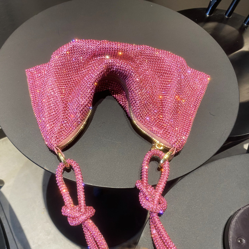 150g Weight Nylon Lining Material Zipper Closure Type Single Shoulder Strap Strap Type Underarm Bag Bags Type Women's Small Summer Rhinestone Fashion Underarm Bag