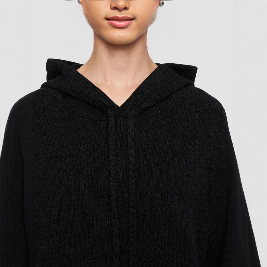 Demi-season cashmere solid color hoody
