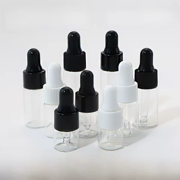 in stock 1ml transparent small dropper bottle 2ml brown glass bottle 3 ml brown essential oil empty bottle 5ml