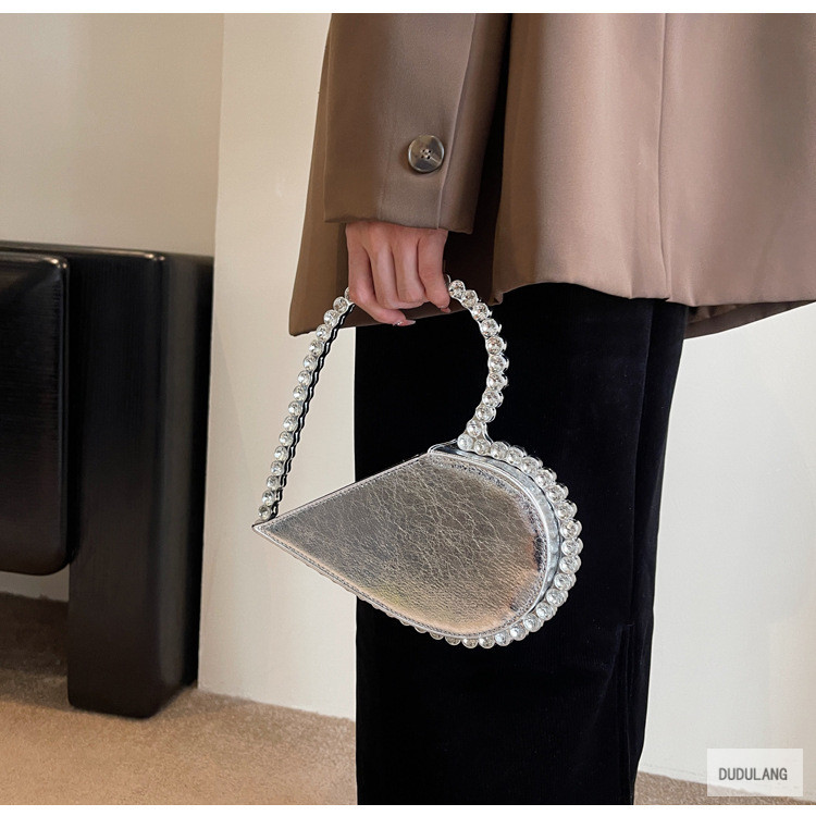 468g Weight Diamond Fashion Element Zipper Closure Type Top Handle Strap Type Handbag Bags Type Banquet Occasion PU Material Heart Shape Pattern All Seasons Season Women's Gender Elegant Style Heart-shaped Shape PU Heart Shape Diamond Heart-shaped Evening Bags 9