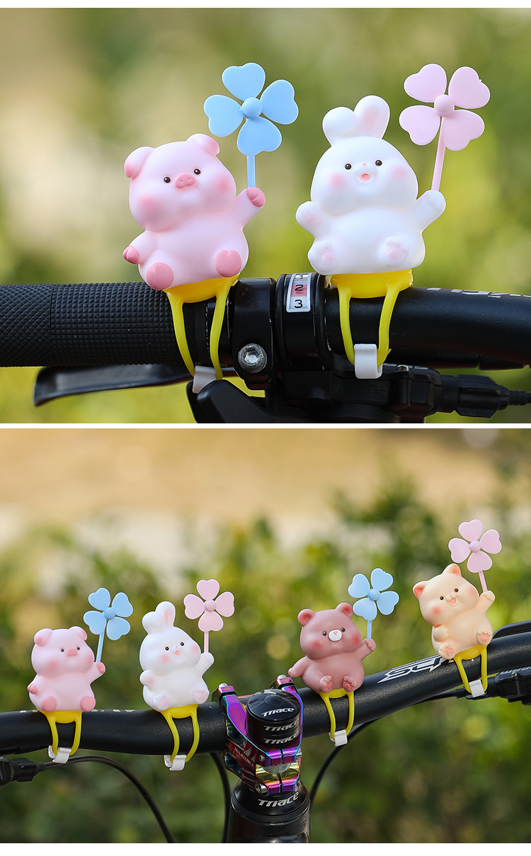 New doodle Windmill Park creative strap cute windmill doll electric battery car bicycle decorations