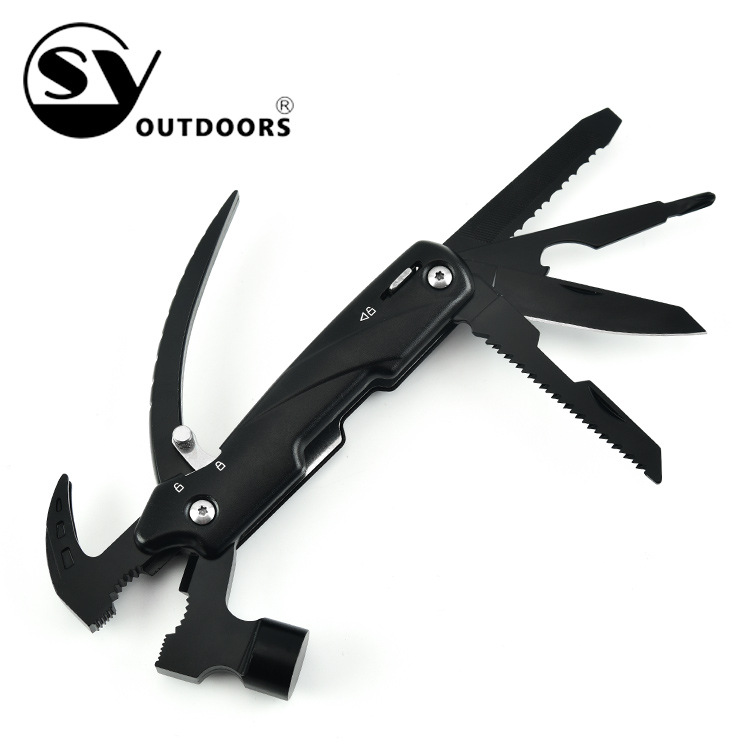 不锈钢迷你黑色多功能锤子车载野外便捷求生小工具羊角小锤子