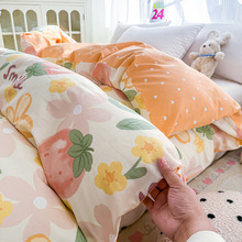 2025新款全棉纯棉斜纹印花单被套单件防螨清新床笠款柔软家居被子