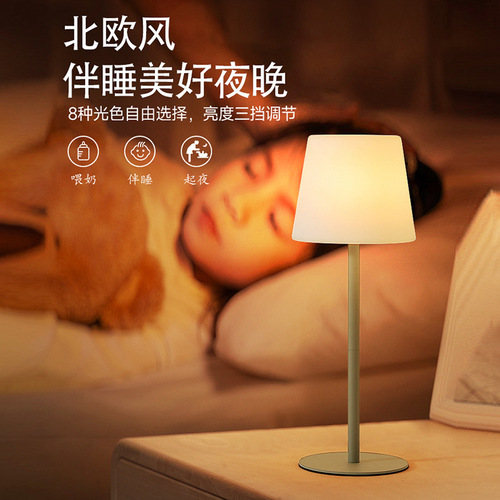 Cross-border hot product bedroom bedside table lamp PE rotational molding rechargeable atmosphere lamp creative bedside ornaments high-end small table lamp
