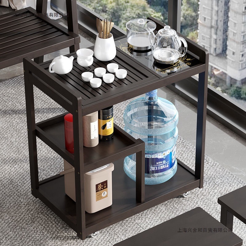 移动茶桌家用茶台非实木茶车茶几茶具套装全自动烧水壶一体茶水柜|undefined