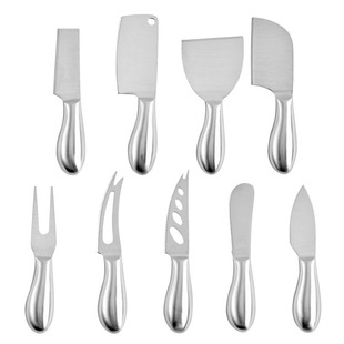 Manufacturer's Hollow Handle Cheese Knife Set, All Stainless Steel Butter Knife, Pizza Knife, Cheese Fork, Cheese Cake Knife and Fork