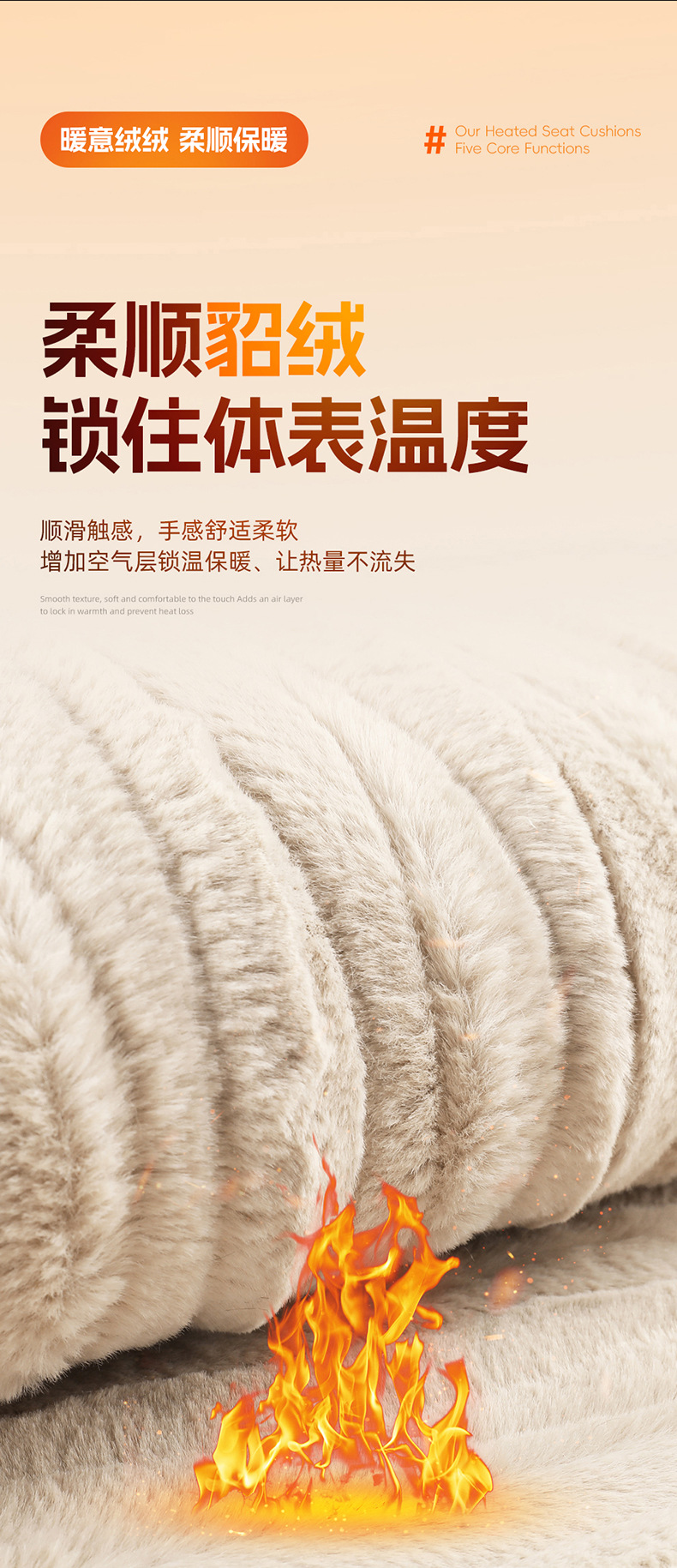 Winter Car Heated Seat Cushion 12V Universal Imitation Mink Velvet Single and Double Seat Car Heated Plush Seat Cushion Front and Rear