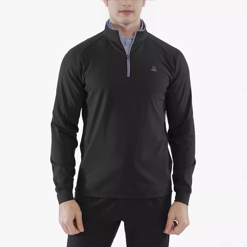 Customized Quality Golf Men's Zipper Outdoor Sports and Leisure Stand-Up Collar Sweatshirt Breathable Quick-Drying Long-Sleeved T-Shirt Jacket