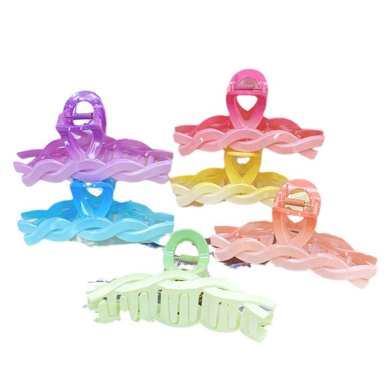 Nuevo color brillante gradiente cuadrado grande pequeño y mediano tamaño horquilla clip de la cabeza de la espalda de las mujeres dos yuanes tienda de accesorios de cabeza