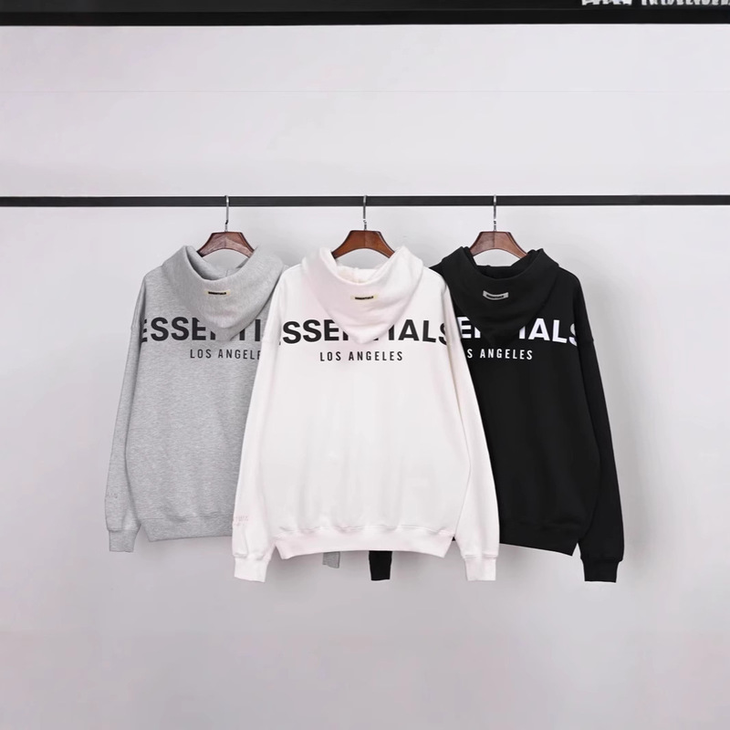Fog Export Essentials Multi-Thread Cotton Reflective Hoodie Los Angeles High Street Casual Loose Sweatshirt Fog Export Essentials Multi-Thread Cotton Reflective Hoodie Los Angeles High Street Casual Loose Sweatshirt