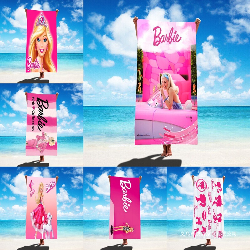 Cross-Border Foreign Trade Barbie Beach Towel Microfiber Bath Towel Beach Towel Digital Printing Factory Direct Sales Towel