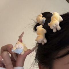 2025 新しい漫画子猫食べる魚植毛ヘアピン甘いガーリーハート前髪サイドクリップ壊れたヘアピン頭飾り
