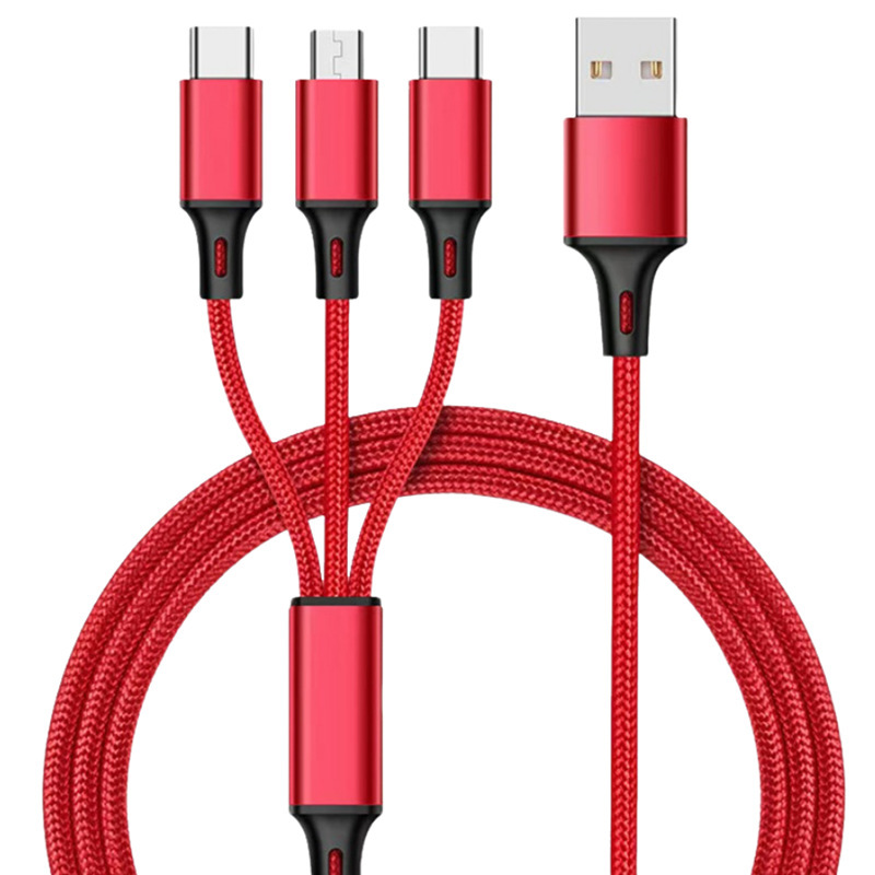 工場直販編組1対3データケーブル、3in1充電ケーブル、急速充電、ギフト印刷ロゴ、在庫卸売|undefined