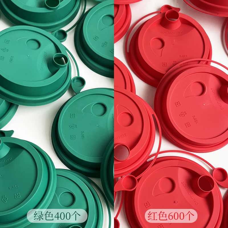 Nuevas tazas de té con leche de Navidad desechables con tazas moldeadas por inyección PP tazas de café rojo de Año Nuevo espesadas comerciales personalizadas