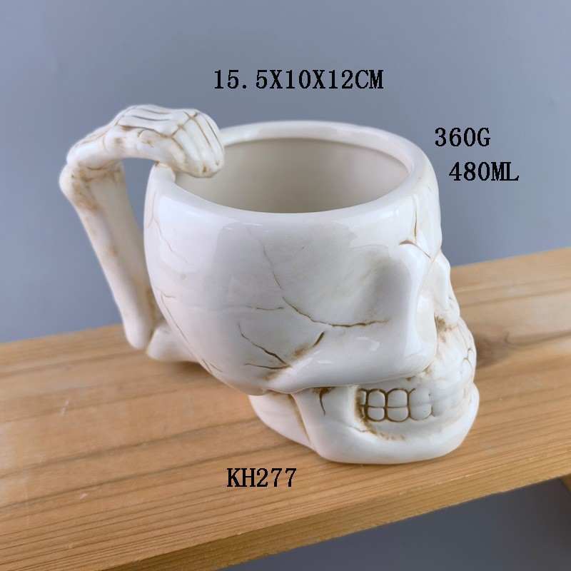 Selección estricta de Halloween Horror Esqueleto Taza de cerámica Taza de café Taza de agua americana Taza de Halloween Taza de personalidad Taza