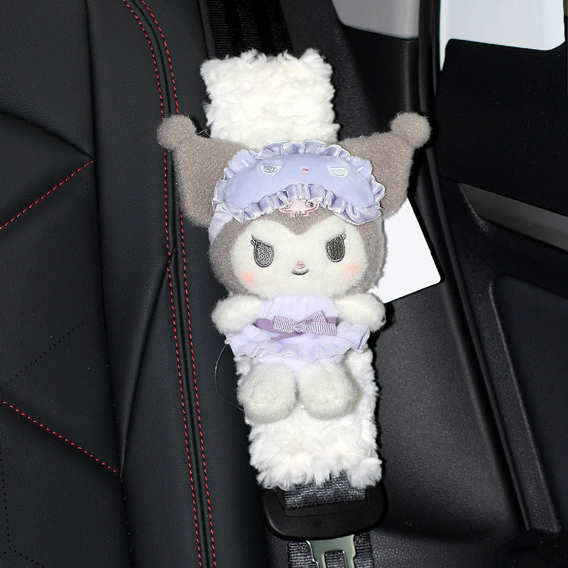 Pajamas Sanrio Safety Belt Shoulder Pads Cute Cartoon Plush Car Protective Cover Car Protective Cover for Couples