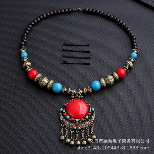 Cross-border bohemian style Xizang dance costume Xizang headdress vintage forehead decoration Xizang dance Accessories Wholesale