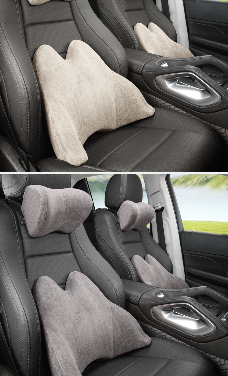 Car Headrest Neck Pillow Memory Foam Pillow Car Supplies Seat Cervical Pillow Car Lumbar Pair for Car