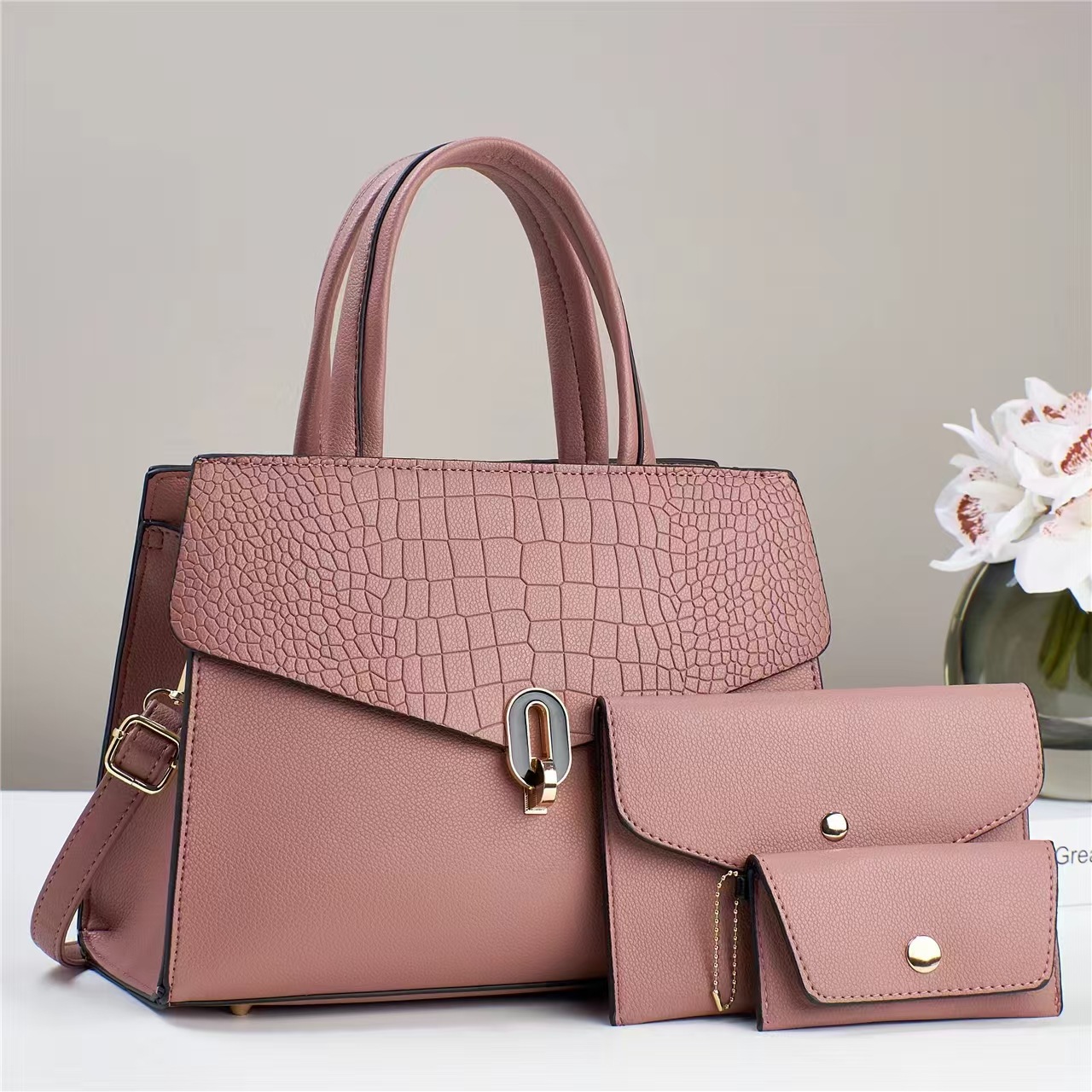 Taizhou bolsos de mujer atmósfera textura bolsos de tres piezas bolsos de mujer bolsos de mano bolsos de hombro