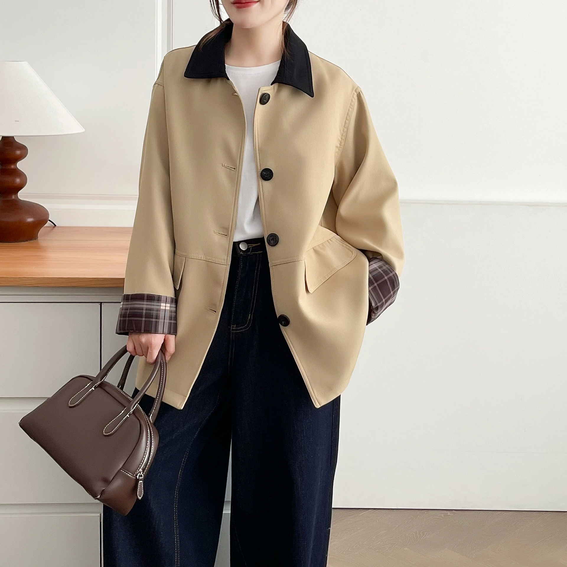 Autumn trench coat, large size (83), oversize