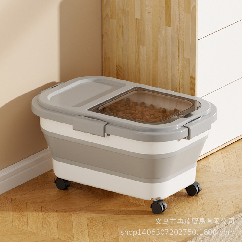 2026 barril de arroz transfronterizo casero sellado barril de almacenamiento de grano plegable alimento para gatos alimento para perros tanque de arroz caja de almacenamiento de harina image 22