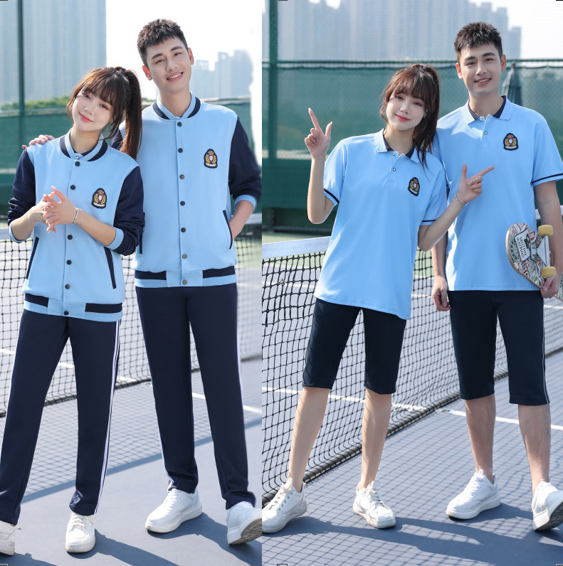 Summer New Middle School Student Uniform Suit Sports Short-Sleeved Polo Shirt Junior High School and High School Long-Sleeved Baseball Uniform Class Uniform Summer New Middle School Student Uniform Suit Sports Short-Sleeved Polo Shirt Junior High School and High School Long-Sleeved Baseball Uniform Class Uniform
