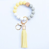 Keychain, food silicone, beaded bracelet with tassels, new collection, suitable for import