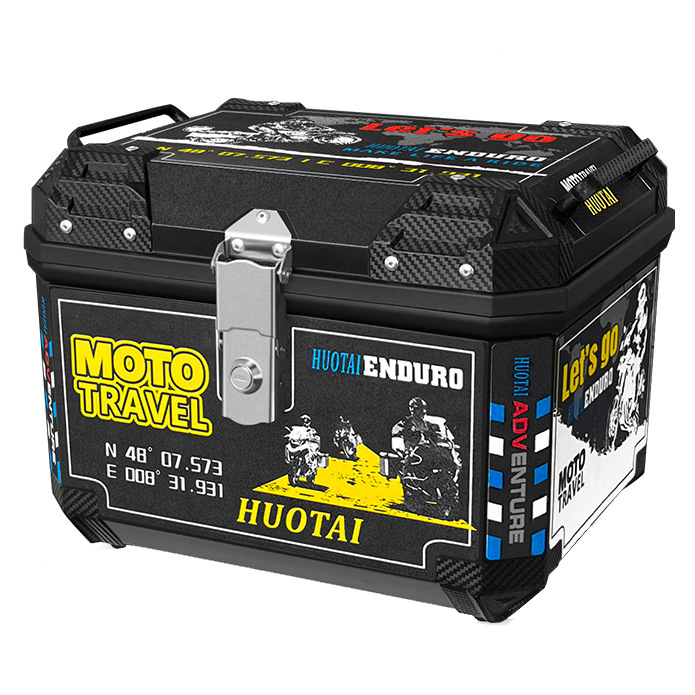Suitable for motorcycle rear trunk 45L waterproof PP trunk non-aluminum alloy battery car toolbox universal tail box