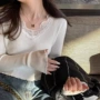蕾丝木耳边春季新款针织衫