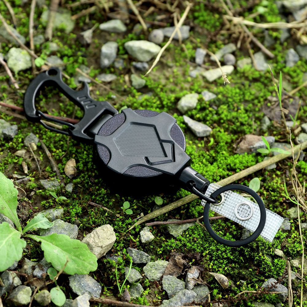 Cordón de extensión resistente a la pérdida, llavero retráctil de alta resistencia, llavero de alambre de acero, hebilla de tracción elástica y fácil de tracción