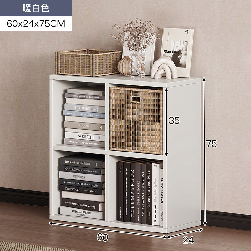 Estantería Estante de piso a techo Estante para libros simple Gabinete a cuadros para el hogar Gabinete de ocho compartimentos Sala de estar Gabinete corto Gabinete de almacenamiento Gabinete de almacenamiento