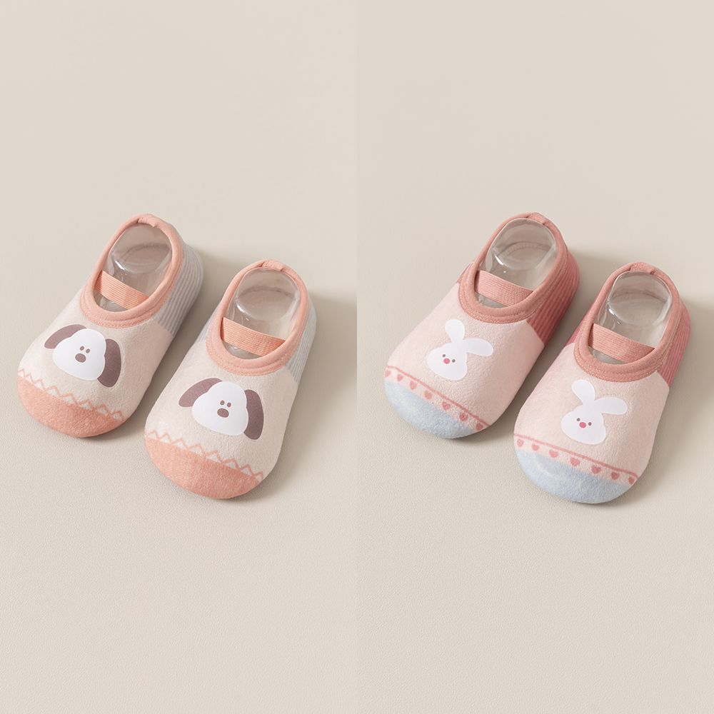 317 # Two pairs (orange beige + pink rabbit) / 6-10 months xs size is suitable for feet within 12cm