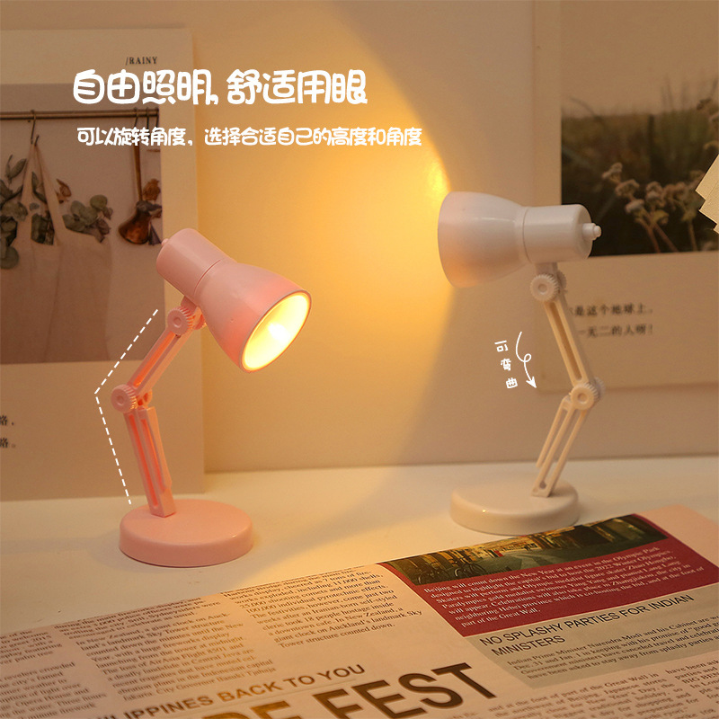 Creative Mini Table Lamp Led Foldableing Portable Night Light Warm Color Student Dormitory Eye Protection Reading Homework Table Lamp