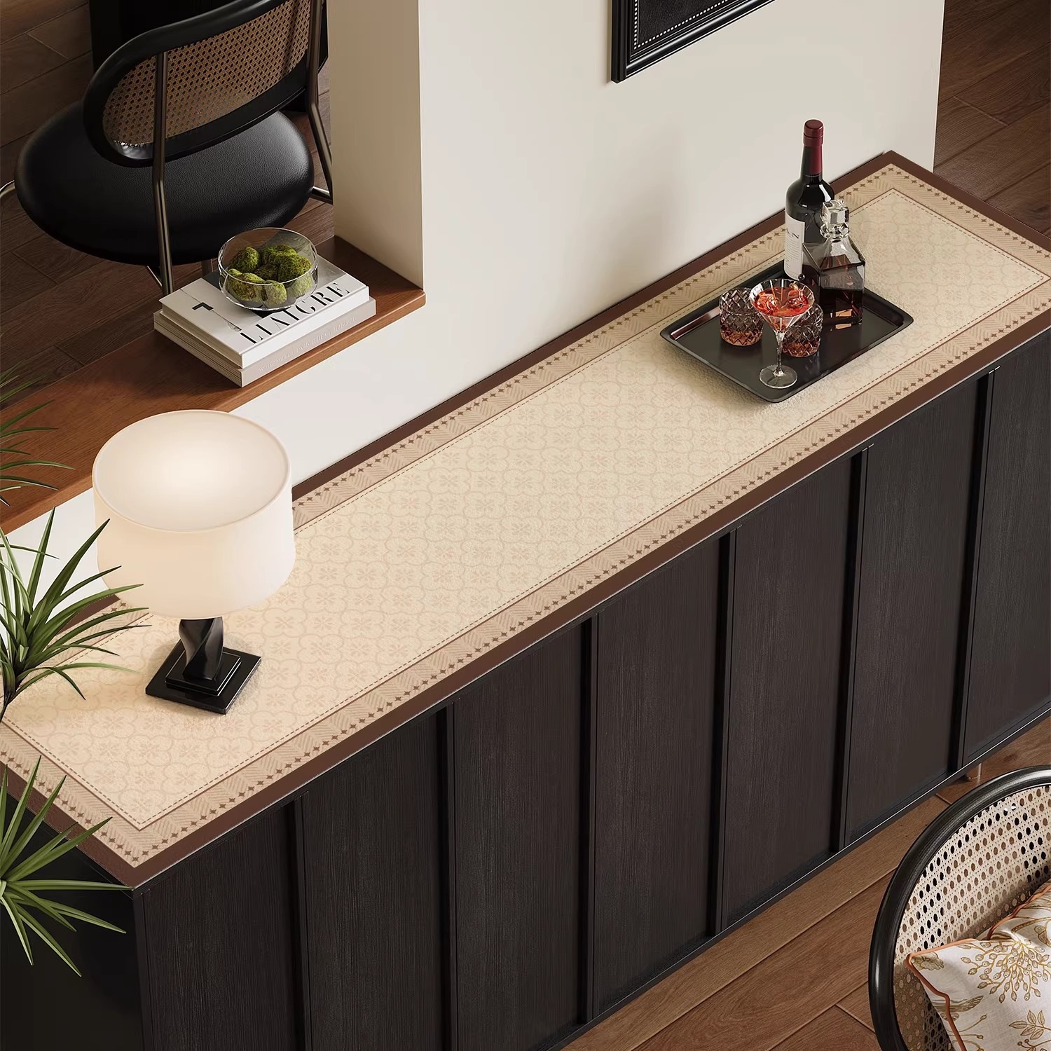 2026 New Vintage-Style Sideboard Countertop Protective Mat, No-Wash High-End Entryway Shoe Cabinet Anti-Dirt Mat, Tv Cabinet Mat