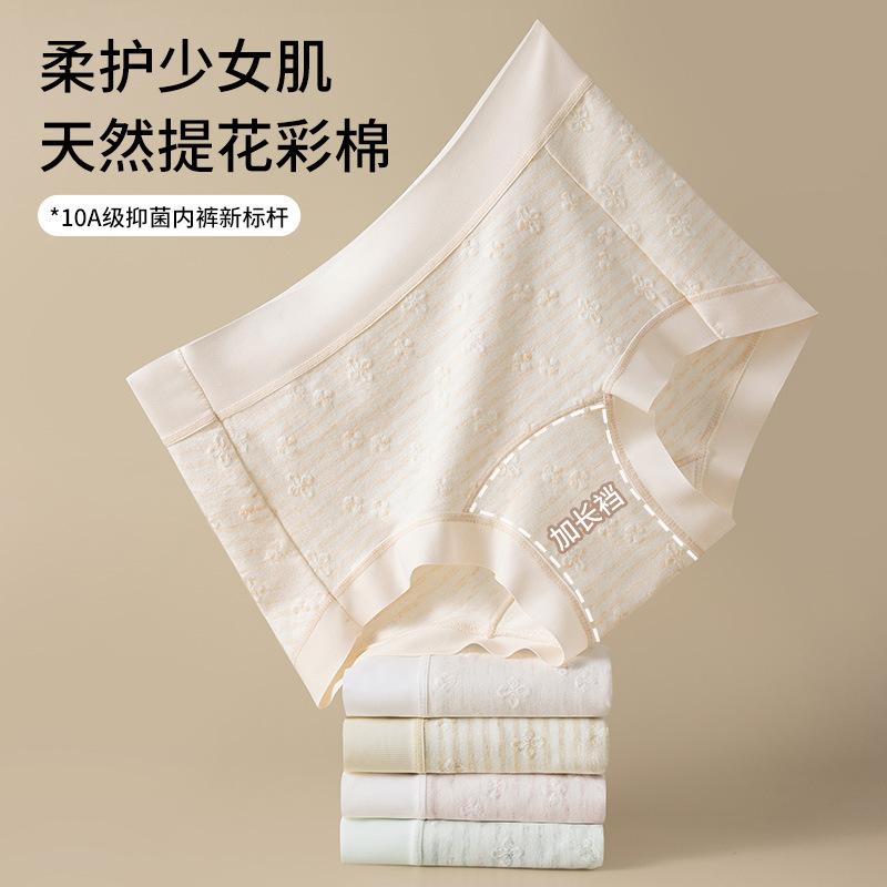 2026 Women's Cotton Boxer Briefs, 10A Antibacterial, Extended Crotch, Comfortable, Breathable, Seamless, No Dyeing