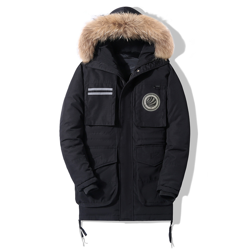 Chaqueta de plumón de comercio exterior transfronterizo pareja de tendencia explosiva chaqueta de invierno hombre nuevo engrosado estilo canadiense herramientas al aire libre