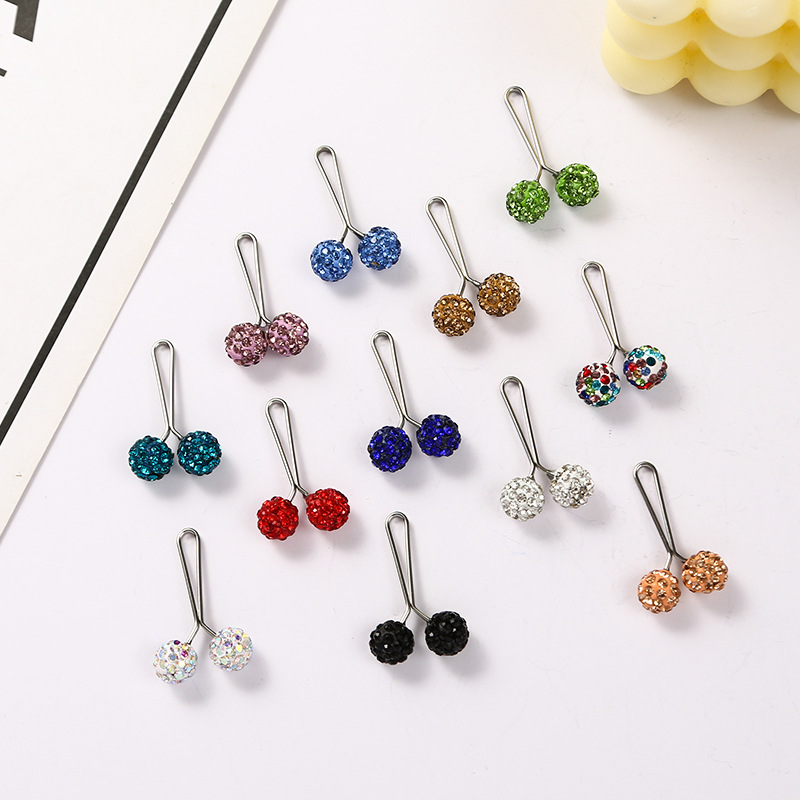 工厂批发时尚饰品女士钻球脖夹简约装饰丝巾夹针胸针跨境热销