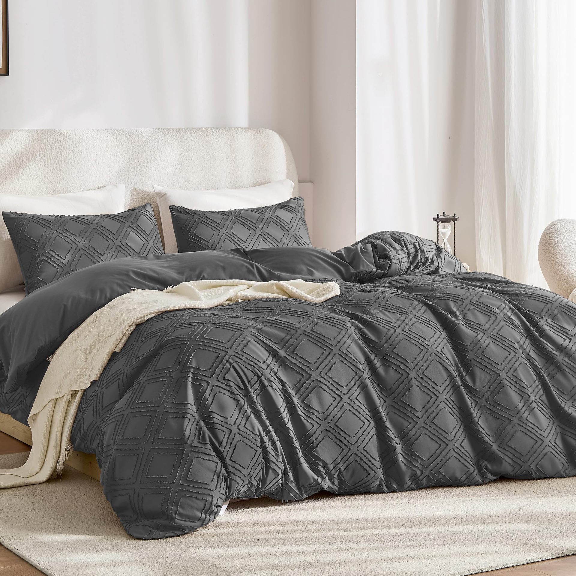 Dark Grey-grid Queen(90__&time