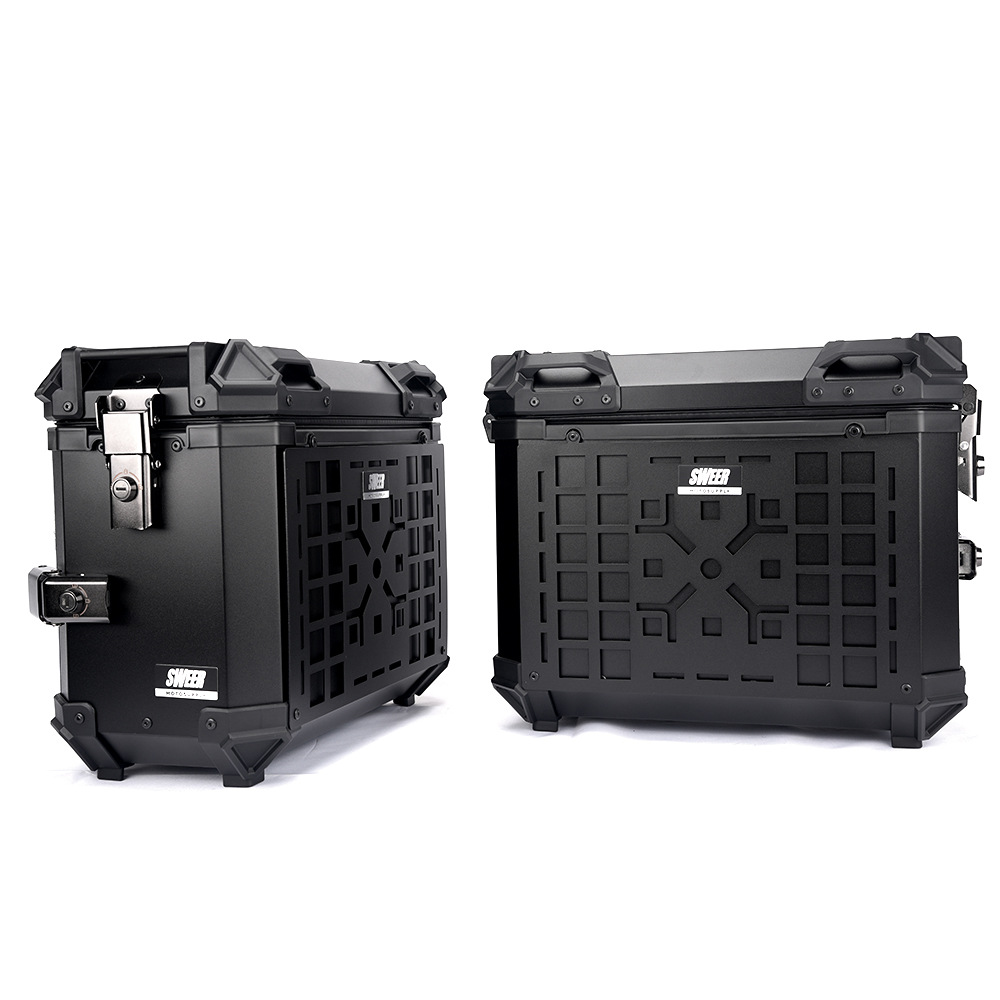 28L/35L motorcycle aluminum alloy side box universal waterproof anti-collision trunk aluminum alloy quick release three boxes