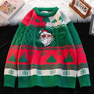 Christmas sweater�}�Q���ˈA�Ië��������Ů�ﶬ������Hᘿ���