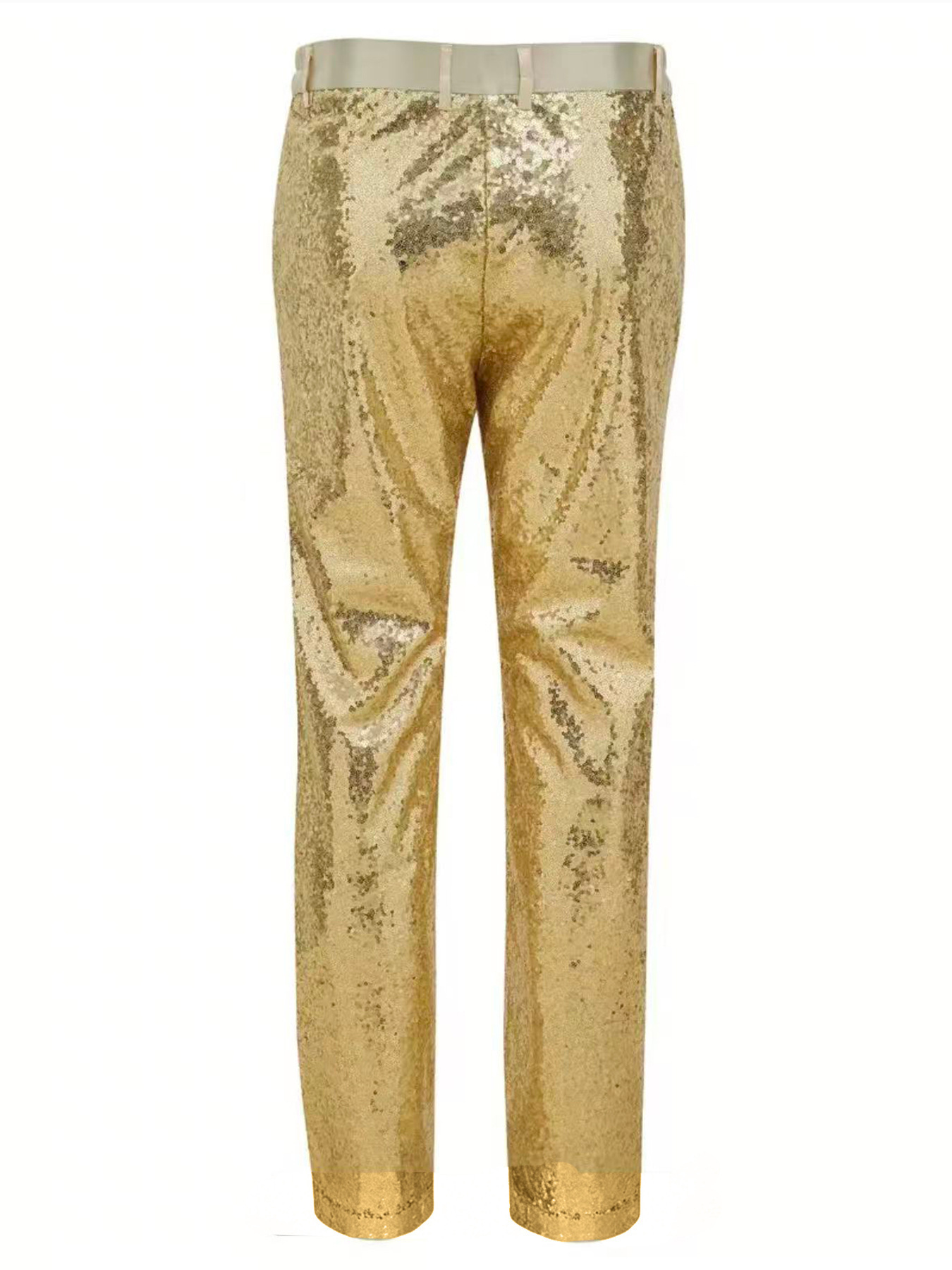 Slim Fit Sequin Suit Trousers For Men Sparkling Party Pants_voghion.com