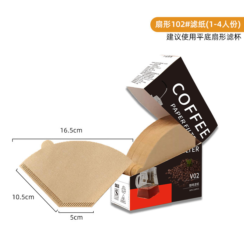 Papel de filtro de café de lavado a mano ventilador v02 tipo goteo de café en polvo cuelga orejas de filtro de papel taza de filtro de café cónico pantalla de filtro