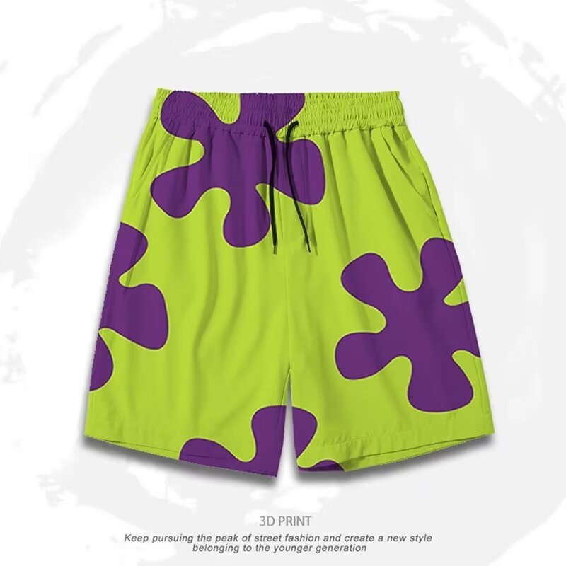 Manufacturer Wholesale Beach Shorts Summer American Style Men's Versatile Loose Printed Trendy Shorts Knee-Length Shorts